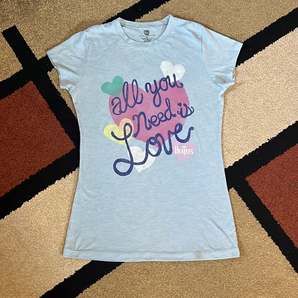 💓🎶Beatles tshirt / light blue / size Medium